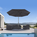 PURPLE LEAF Semi-Auto 1.9''/2.4''/3.1'' Pole Commercial Patio Umbrella Market Umbrella for Café, Restaurant & Hotel