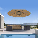 PURPLE LEAF Semi-Auto 1.9''/2.4''/3.1'' Pole Commercial Patio Umbrella Market Umbrella for Café, Restaurant & Hotel