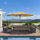 PURPLE LEAF Semi-Auto 1.9''/2.4''/3.1'' Pole Commercial Patio Umbrella Market Umbrella for Café, Restaurant & Hotel