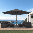PURPLE LEAF Semi-Auto 1.9''/2.4''/3.1'' Pole Commercial Patio Umbrella Market Umbrella for Café, Restaurant & Hotel