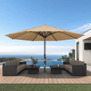 PURPLE LEAF Semi-Auto 1.9''/2.4''/3.1'' Pole Commercial Patio Umbrella Market Umbrella for Café, Restaurant & Hotel