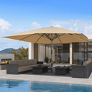 PURPLE LEAF Semi-Auto 1.9''/2.4''/3.1'' Pole Commercial Patio Umbrella Market Umbrella for Café, Restaurant & Hotel