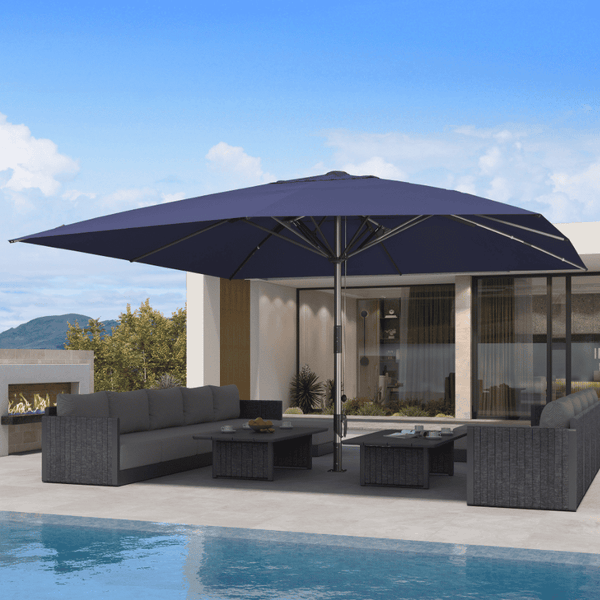 1.9''/2.4''/3.1''Thick Pole Commercial Patio Umbrella for Café, Restaurant & Hotel Use 9X12FT(1.9'') / Grey