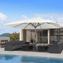 PURPLE LEAF Semi-Auto 1.9''/2.4''/3.1'' Pole Commercial Patio Umbrella Market Umbrella for Café, Restaurant & Hotel
