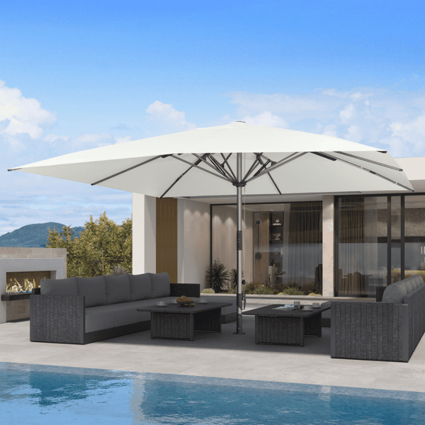 1.9''/2.4''/3.1''Thick Pole Commercial Patio Umbrella for Café, Restaurant & Hotel Use 9X12FT(1.9'') / Beige
