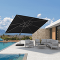 PURPLE LEAF Deluxe Aluminum Outdoor Patio Umbrella Square Cantilever Umbrellas