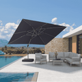 PURPLE LEAF Deluxe Aluminum Outdoor Patio Umbrella Square Cantilever Umbrellas