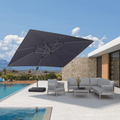 PURPLE LEAF Deluxe Aluminum Outdoor Patio Umbrella Square Cantilever Umbrellas