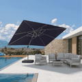 PURPLE LEAF Deluxe Aluminum Outdoor Patio Umbrella Square Cantilever Umbrellas