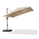 PURPLE LEAF Deluxe Aluminum Outdoor Patio Umbrella Square Cantilever Umbrellas