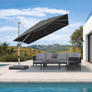 PURPLE LEAF Deluxe Aluminum Outdoor Patio Umbrella Square Cantilever Umbrellas