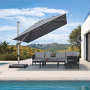 PURPLE LEAF Deluxe Aluminum Outdoor Patio Umbrella Square Cantilever Umbrellas