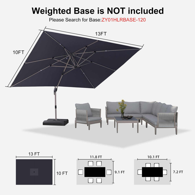 Clearance - PURPLE LEAF OPEN BOX Deluxe Aluminum Outdoor Patio Umbrella
