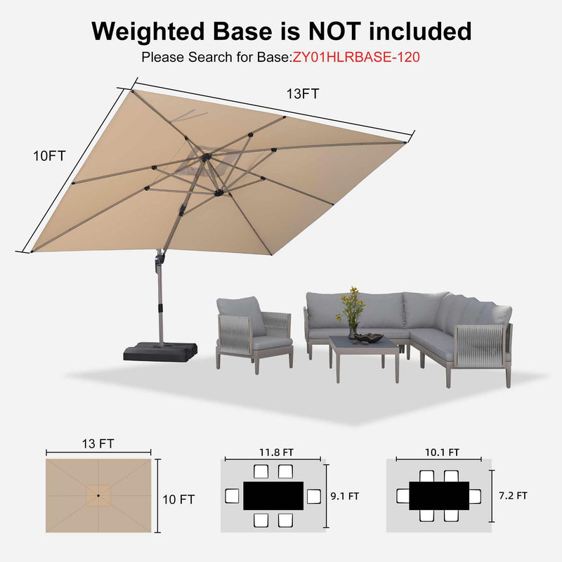 Clearance - PURPLE LEAF OPEN BOX Deluxe Aluminum Outdoor Patio Umbrella