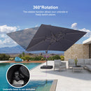 PURPLE LEAF Deluxe Aluminum Outdoor Patio Umbrella Square Cantilever Umbrellas