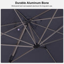 PURPLE LEAF Deluxe Aluminum Outdoor Patio Umbrella Square Cantilever Umbrellas