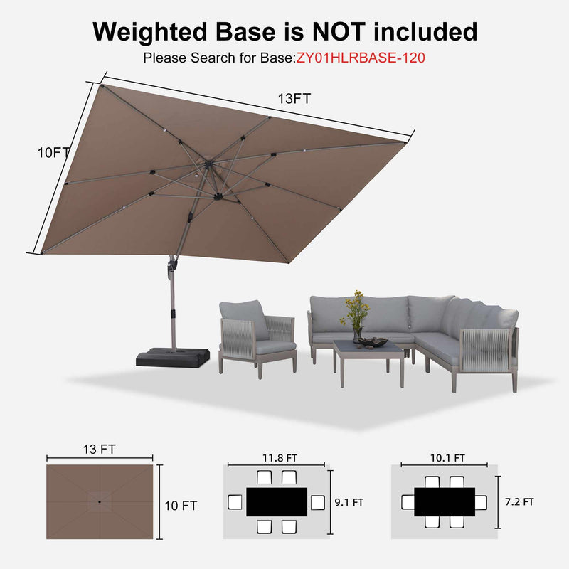Clearance - PURPLE LEAF OPEN BOX Deluxe Aluminum Outdoor Patio Umbrella