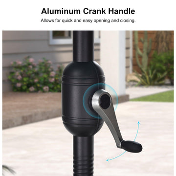 crank handle 3 4 inch patio umbrella Double-Sided Rectangular Patio Umbrella