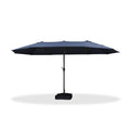 PURPLE LEAF Table Umbrella Double Sided Rectangular Patio Market Umbrella with Base