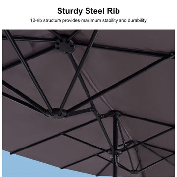 Double-Sided Rectangular Patio Umbrella