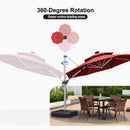 PURPLE LEAF Round Cantilever Umbrella with Base, Outdoor Umbrellas with Lights