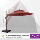 Clearance - PURPLE LEAF OPEN BOX Round Aluminum Patio Umbrella in Wood Color