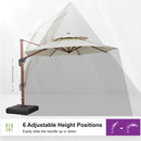 Clearance - PURPLE LEAF OPEN BOX Round Aluminum Patio Umbrella in Wood Color