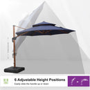 Clearance - PURPLE LEAF OPEN BOX Round Aluminum Patio Umbrella in Wood Color