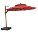 Clearance - PURPLE LEAF OPEN BOX Round Aluminum Patio Umbrella in Wood Color