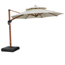 Clearance - PURPLE LEAF OPEN BOX Round Aluminum Patio Umbrella in Wood Color
