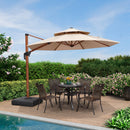 Clearance - PURPLE LEAF OPEN BOX Round Aluminum Patio Umbrella in Wood Color