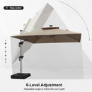 PURPLE LEAF Square Cantilever Umbrella with Base, Outdoor Umbrellas with Lights