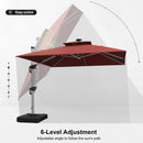 PURPLE LEAF Square Cantilever Umbrella with Base, Outdoor Umbrellas with Lights