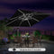 PURPLE LEAF Square Cantilever Umbrella with Base, Outdoor Umbrellas with Lights