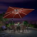 Clearance - PURPLE LEAF OPEN BOX Square Outdoor Umbrellas with Lights