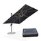 PURPLE LEAF Square Cantilever Umbrella with Base, Outdoor Umbrellas with Lights