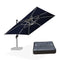 PURPLE LEAF Square Cantilever Umbrella with Base, Outdoor Umbrellas with Lights