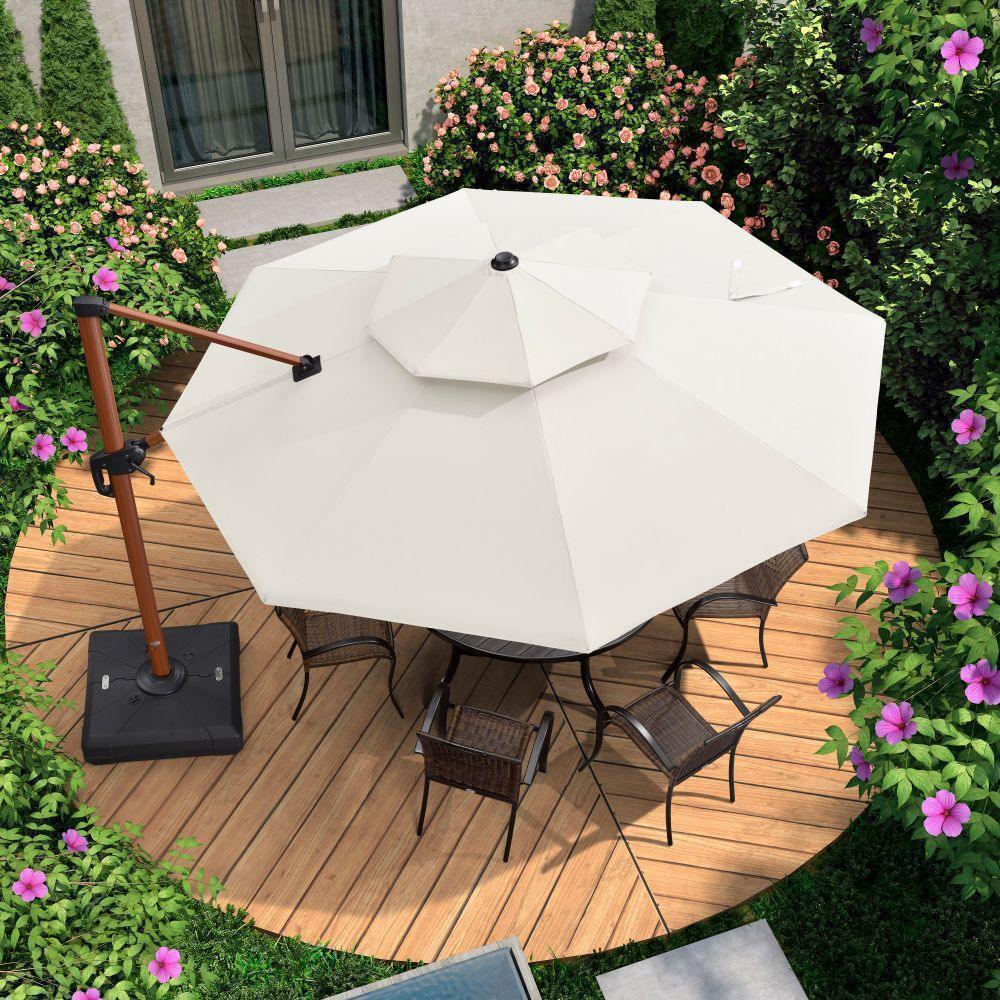 PURPLE LEAF Aluminum Patio Umbrella In Wood Color PURPLE LEAF Aluminum Patio Umbrella In Wood Color
