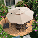 Clearance - PURPLE LEAF OPEN BOX Round Aluminum Patio Umbrella in Wood Color