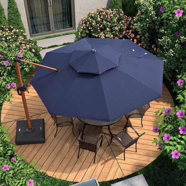 Wood-Grain Aluminum Patio Umbrella (10-13 ft) Wood-Grain Aluminum Patio Umbrella (10-13 ft)