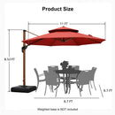 Clearance - PURPLE LEAF OPEN BOX Round Aluminum Patio Umbrella in Wood Color