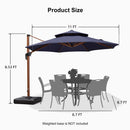 Clearance - PURPLE LEAF OPEN BOX Round Aluminum Patio Umbrella in Wood Color