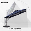PURPLE LEAF Square Cantilever Umbrella with Base, Outdoor Umbrellas with Lights