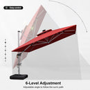 PURPLE LEAF Square Cantilever Umbrella with Base, Outdoor Umbrellas with Lights