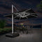 PURPLE LEAF Double Top 9 / 10 / 11 / 12 ft Square Outdoor Umbrellas with Lights