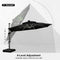 PURPLE LEAF Round Cantilever Umbrella with Base, Outdoor Umbrellas with Lights