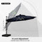 PURPLE LEAF Round Cantilever Umbrella with Base, Outdoor Umbrellas with Lights