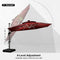 PURPLE LEAF Round Cantilever Umbrella with Base, Outdoor Umbrellas with Lights