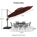 Clearance - PURPLE LEAF OPEN BOX Round Aluminum Patio Umbrella in Wood Color