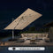 PURPLE LEAF Square Cantilever Umbrella with Base, Outdoor Umbrellas with Lights